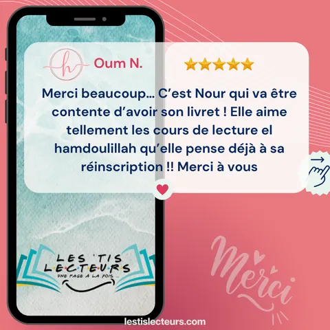 Capture de l’avis d’Oum N., noté cinq étoiles.